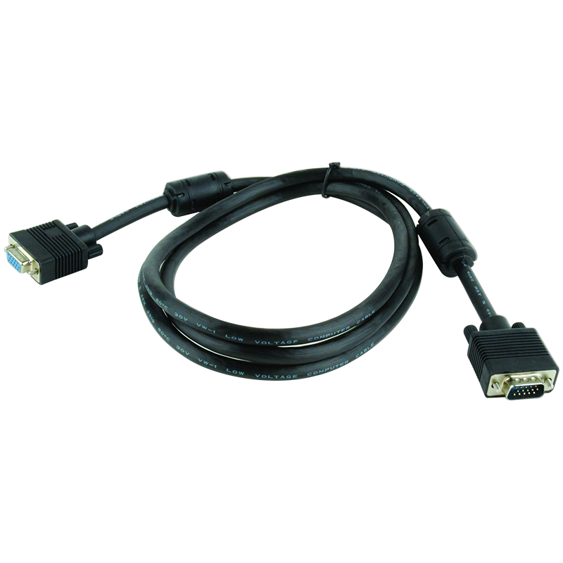 Кабель VGA мониторный 15p/15p (m-m), 5.0 м, двойное экранирование, ферритовый фильтр, черный, Hama