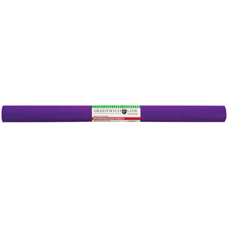 Бумага крепированная Greenwich Line, 50*250см, 32г/м2, фиолетовая, в рулоне