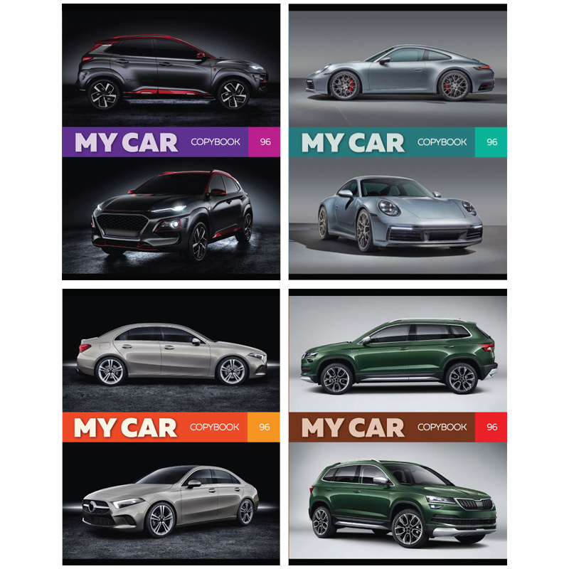 Тетрадь 96л., А5, клетка BG "My car", эконом
