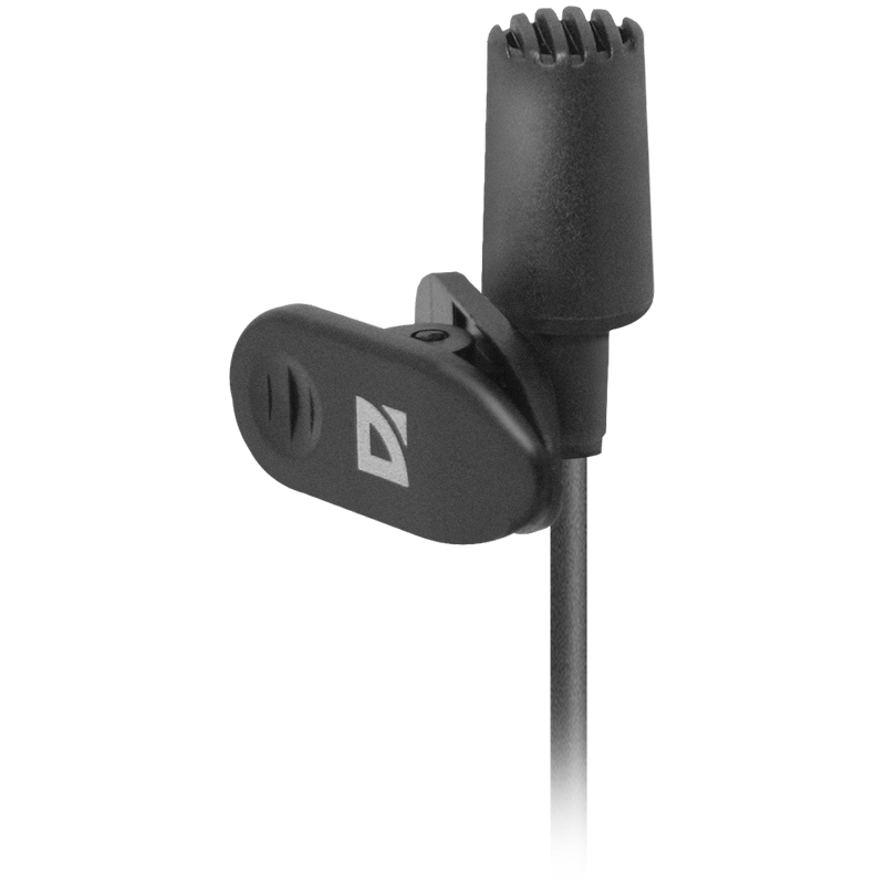 Микрофон компьютерный Defender MIC-109, на прищепке, 1,8м, черный