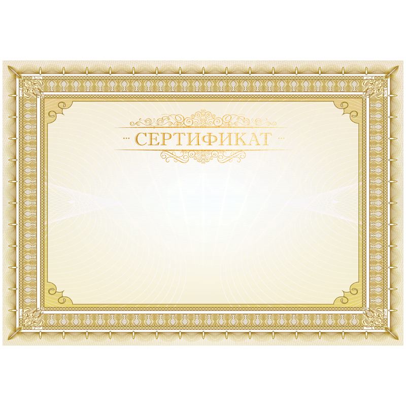 Сертификат А4, ArtSpace, мелованный картон, тиснение фольгой, горизонтальный