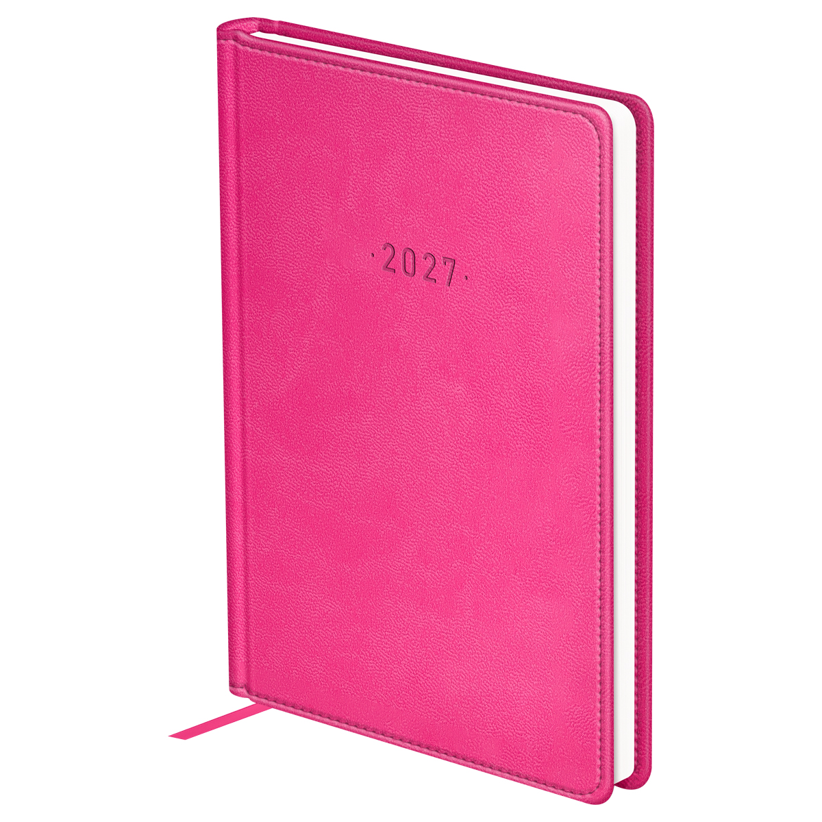 Ежедневник датированный 2027г., А6, 176л., твердый переплет, кожзам, BG "Winner. Fuchsia", фуксия