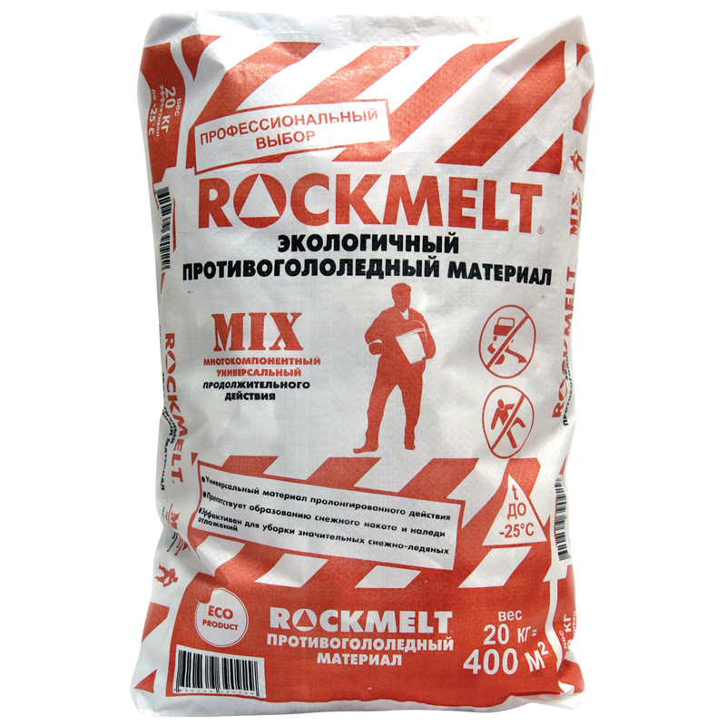 Реагент противогололедный материал Rockmelt Mix, мешок 20кг