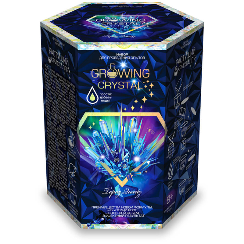 Набор для опытов Danko Toys "Growing Crystal. Набор №1", картонная коробка