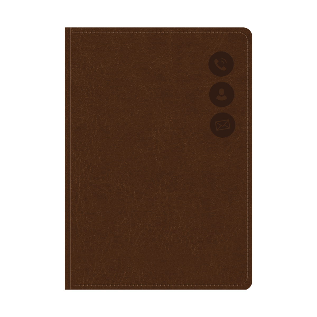 УЦЕНКА - Телефонная книга А7, 64л., кожзам, OfficeSpace "Nebraska" коричневый с вырубкой