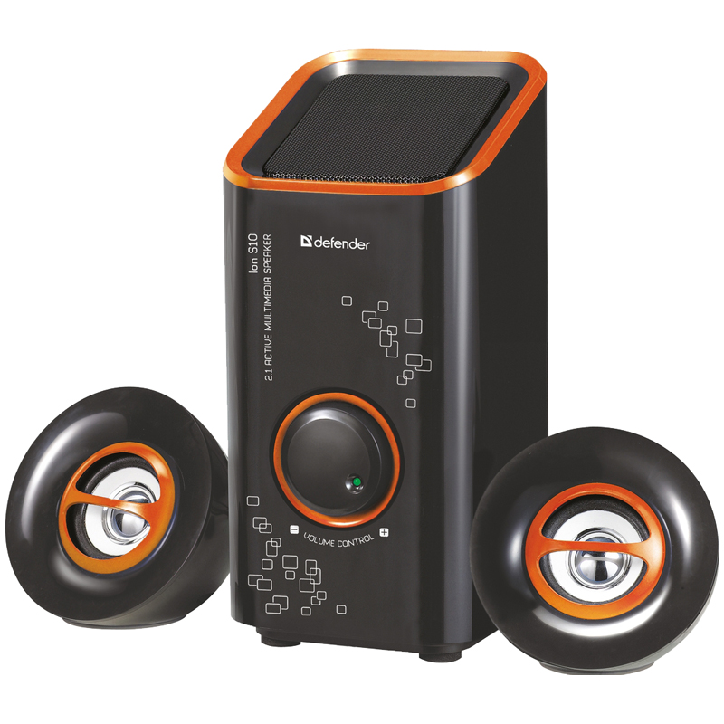 Колонки Defender IOn S10, 2*2,5W + Subwoofer 5W, 220В, черный, оранжевый