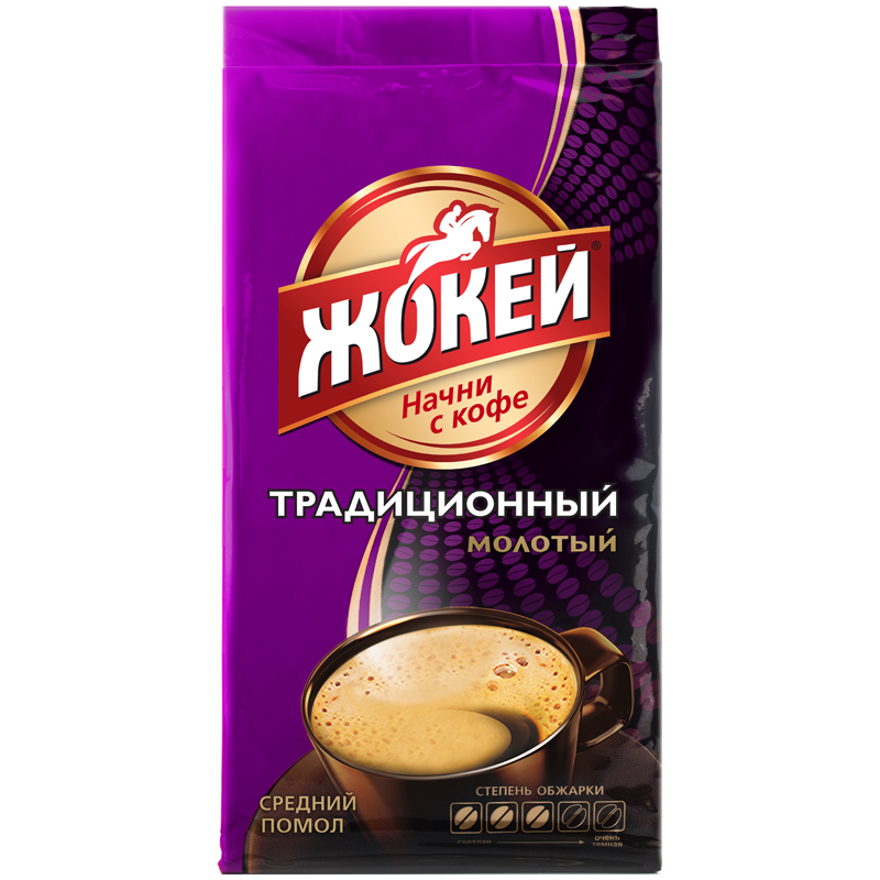 Кофе молотый Жокей "Традиционный", мягкая упаковка, 250г