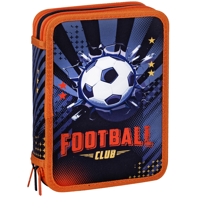 Пенал 3 отделения, 200*140*60 Berlingo "Football", полиэстер