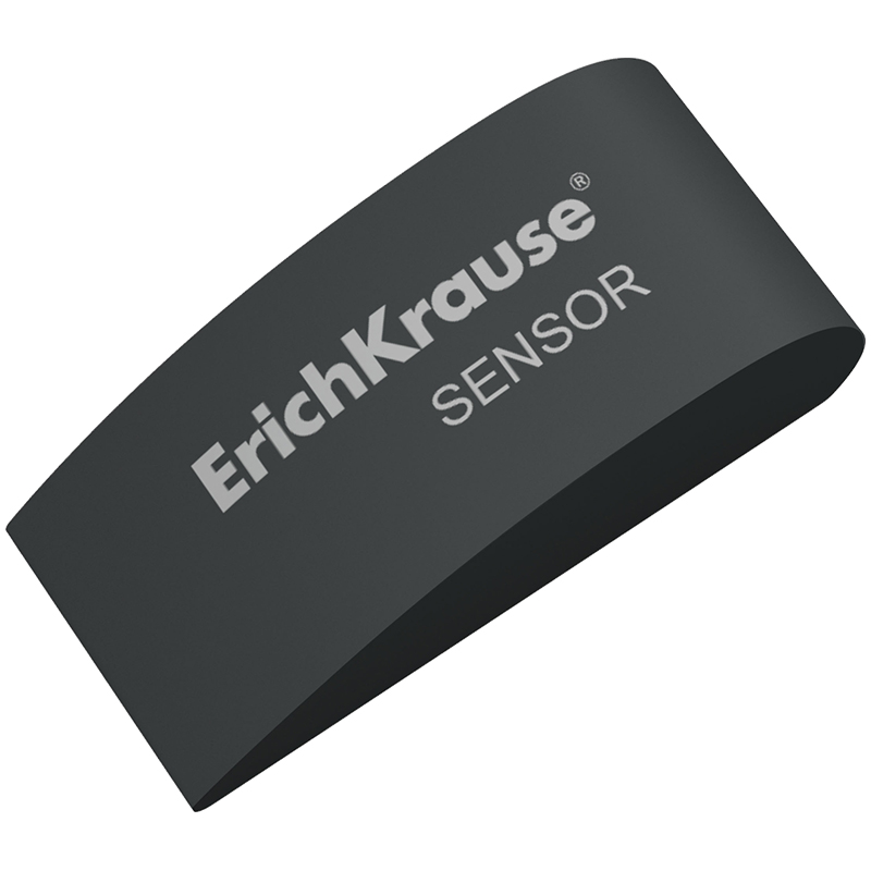 Ластик Erich Krause "Sensor Black", форма капли, термопластичная резина, черный, 50*18*23мм