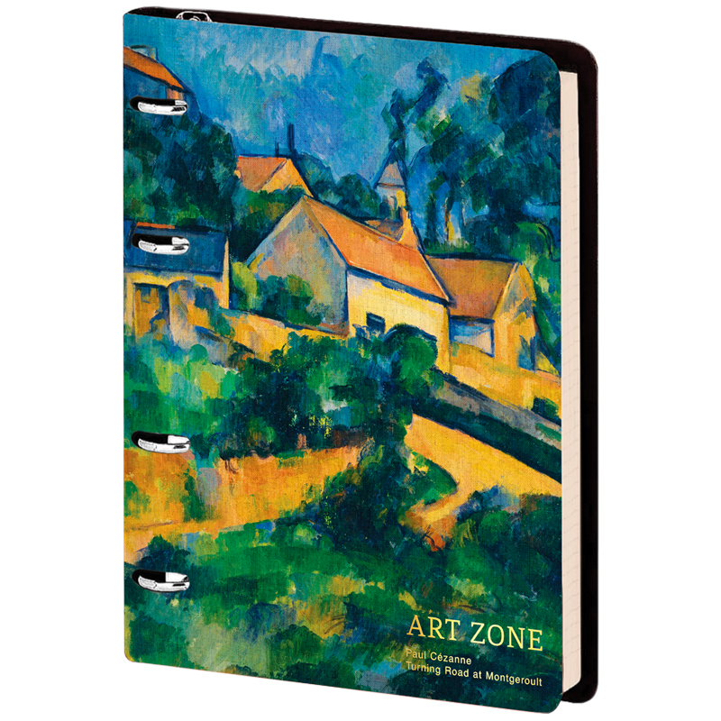 Тетрадь на кольцах А5, 80л. ЛАЙТ, кожзам, Greenwich Line "Vision. Cezanne. Turning Road", тон. блок