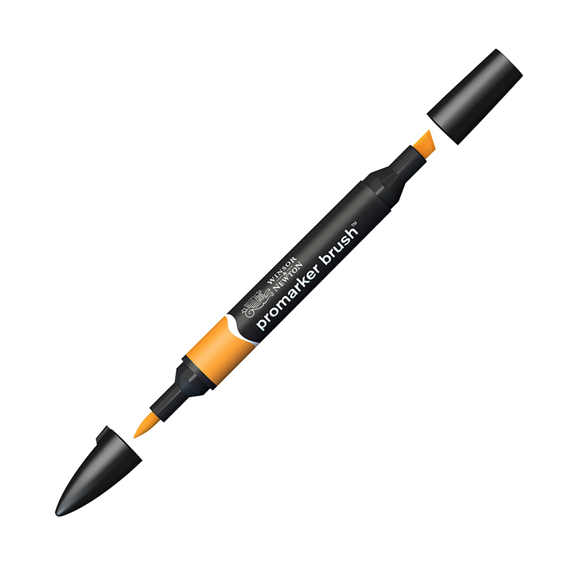 Маркер-кисть художественный двухсторонний Winsor&Newton "Promarker Brush", спиртовой, пулевидный/кисть, янтарь