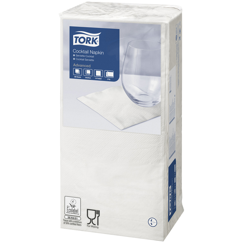 Салфетки бумажные Tork "Advanced" 23*23, белые