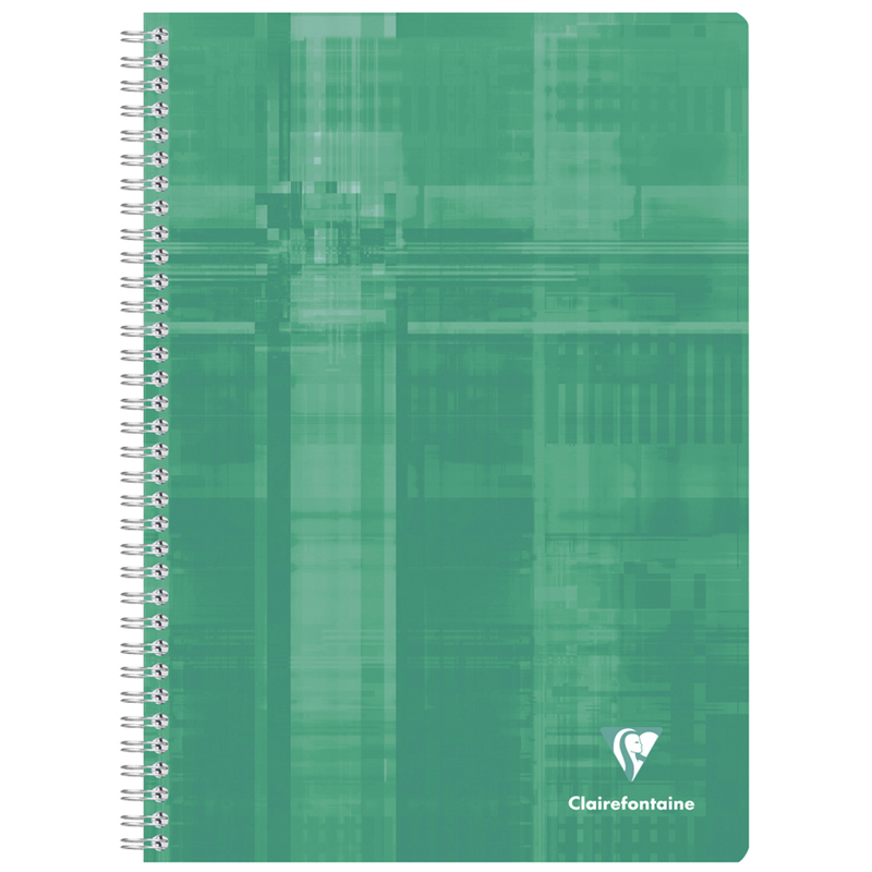 Тетрадь 90л., А4, клетка на гребне Clairefontaine, глянцевая ламинация, зеленая, 90г/м2