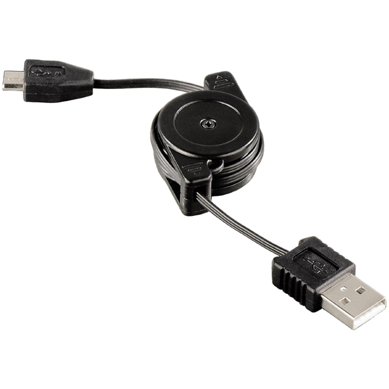 Кабель зарядки Roll-Up USB - micro USB (m-m), сматывающийся, черный, Hama