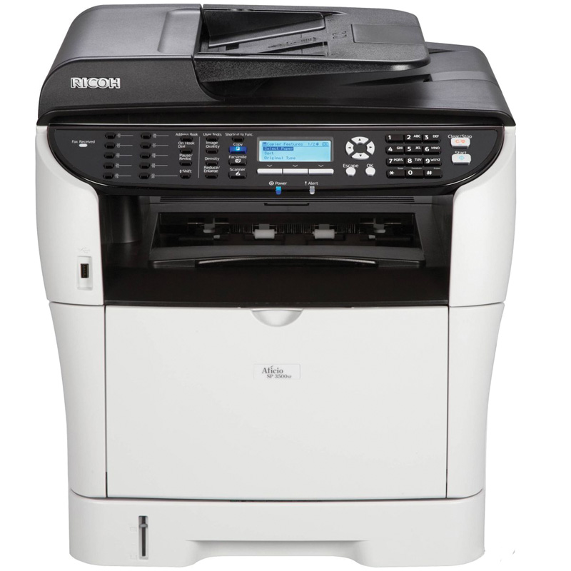 МФУ лазерное монохромное Ricoh Aficio SP3500SF (A4, 28ppm, 128Mb, p/c/s/f, LAN/USB)