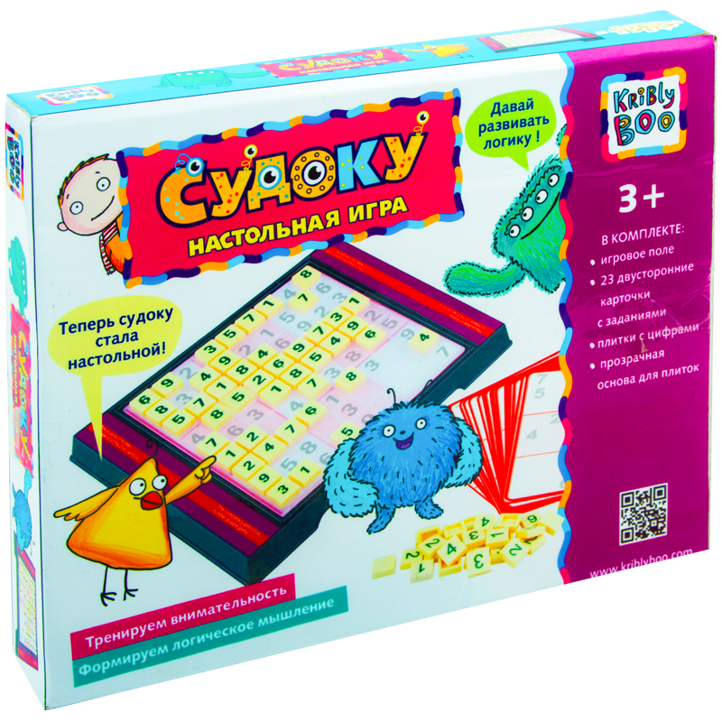 Игра настольная Kribly Boo "Судоку", игровое поле с плитками, картонная коробка
