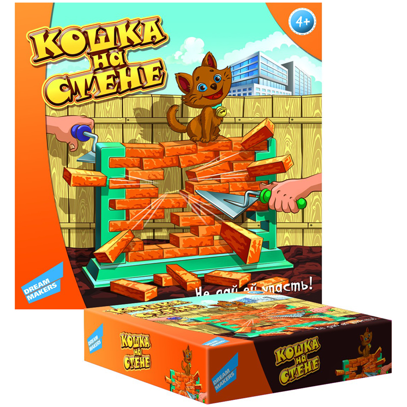 Игра настольная Dream Makers "Кошка на стене", картонная коробка