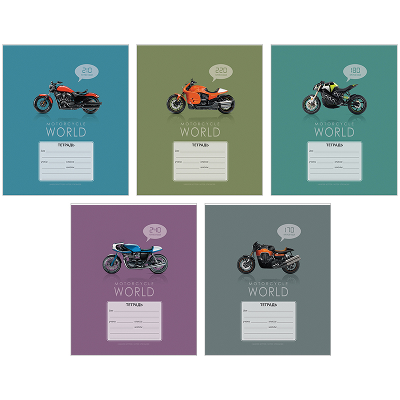 Тетрадь 12л., клетка ArtSpace "Мотоциклы. Motocycle world"