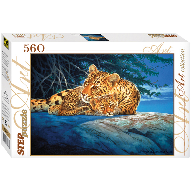 Пазл  560 эл. Step Puzzle "Art collection. Леопарды", картонная коробка