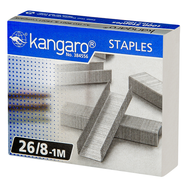 Скобы для степлера №26/8 Kangaro, оцинкованные, 1000шт. (ПОД ЗАКАЗ)