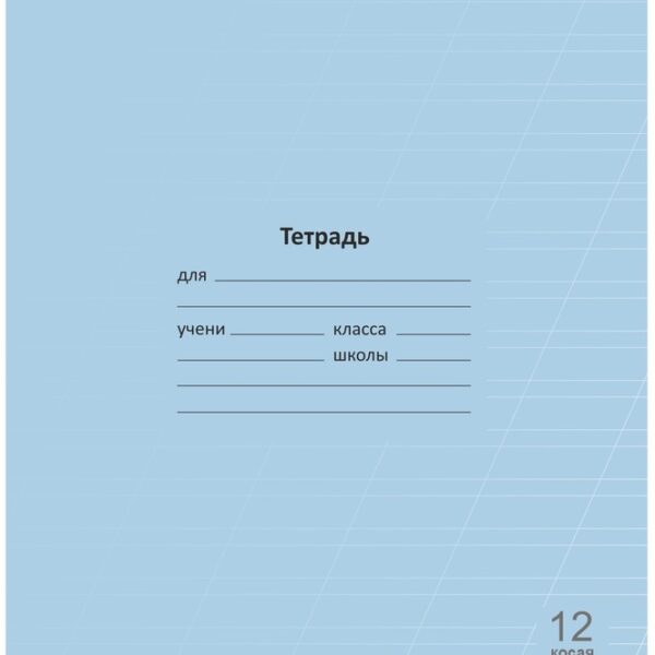 Тетрадь 12 л. КОСАЯ линейка Lamark "Лучший класс" Голубая, 170х203 мм, обложка - мелованный картон, закругленные углы