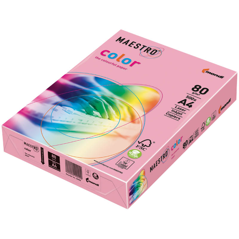 Бумага Maestro "Color pale" А4, 80г/м2, 500л. (розовый)