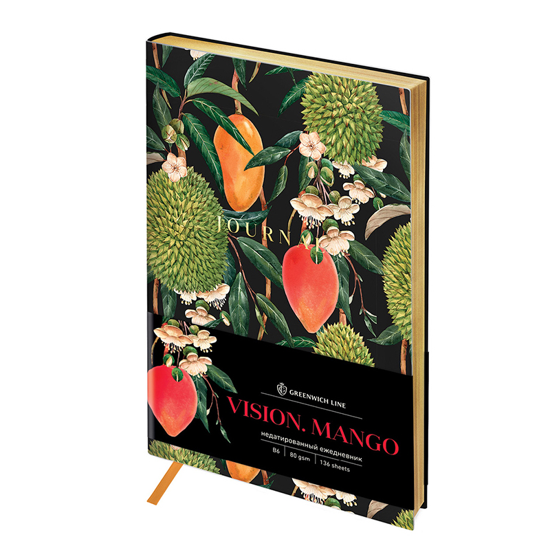 Ежедневник недатир. В6, 136л., кожзам, Greenwich Line "Vision. Mango", тон. блок, зол. срез