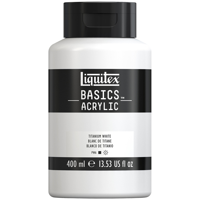 Краска акриловая художественная Liquitex "Basics", 400мл, пластиковая банка, 432 белила титановые