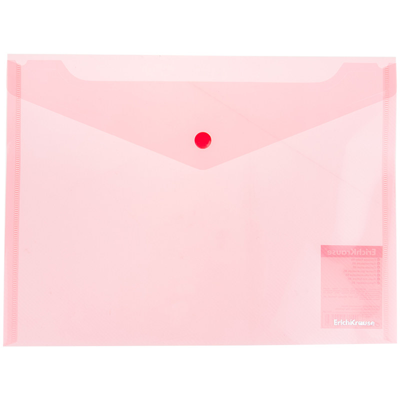 Папка-конверт на кнопке B5 Erich Krause, "Envelope Folder", 180мкм, прозрачная, ассорти