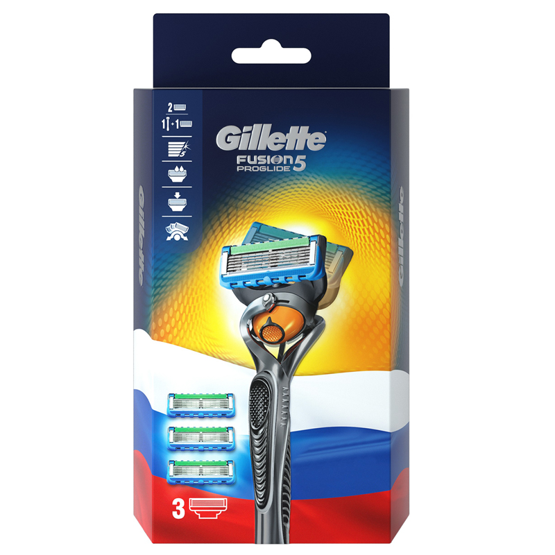Станок для бритья Gillette "ProGlide" + 3 кассеты