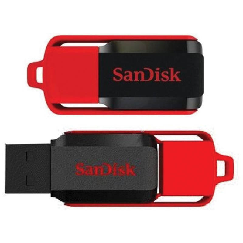 Память SanDisk "Cruzer Switch"   8GB, USB 2.0 Flash Drive, красный, черный