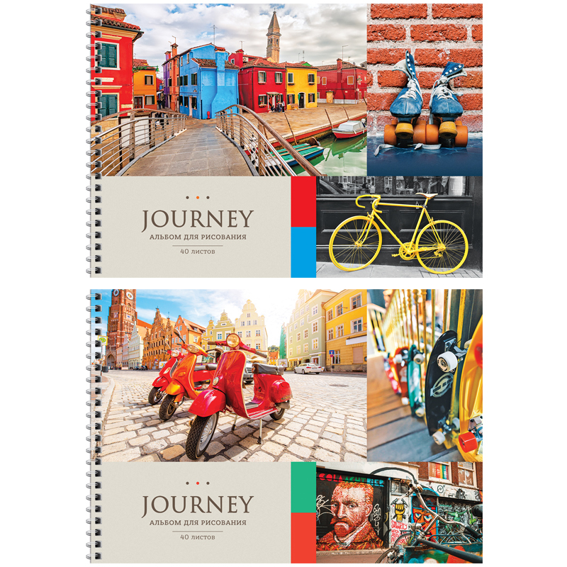 Альбом для рисования 40л., А4, на гребне ArtSpace "Путешествия. Collage of travel"