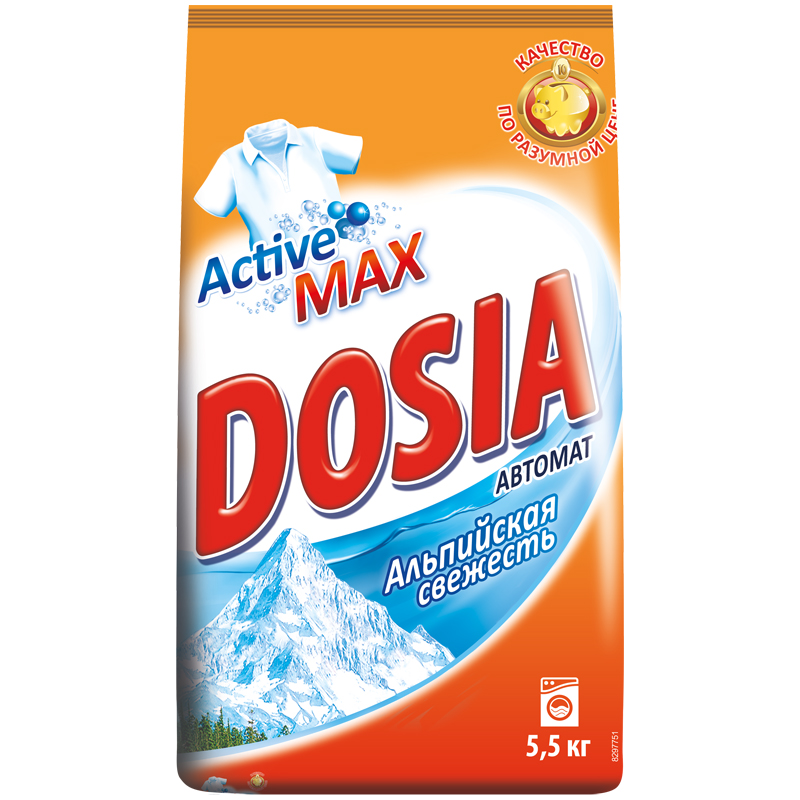 Порошок для машинной стирки Dosia "Automat. Альпийская свежесть", 5,5кг