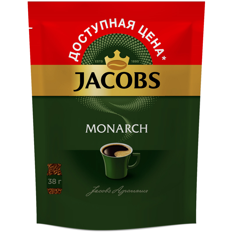 Кофе растворимый Jacobs "Monarch", сублимированный, мягкая упаковка, 38г