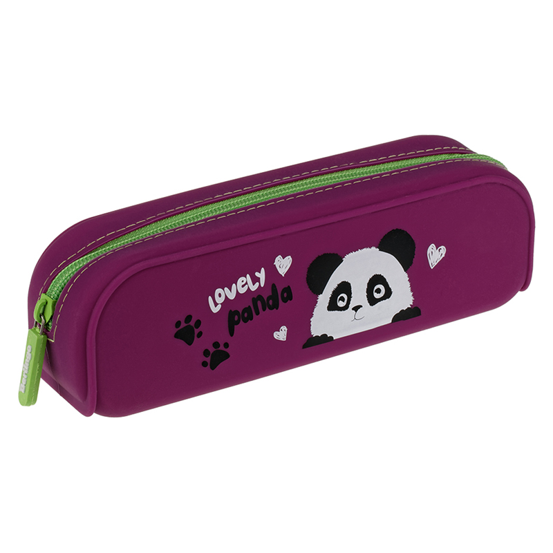 Пенал мягкий 200*60*50 Berlingo "Lovely panda", силикон