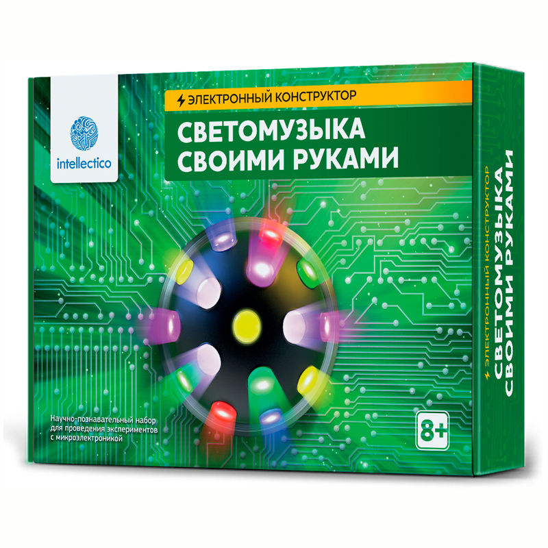 Набор научно-познавательный Intellectico "Электронный конструктор. Светомузыка своими руками"
