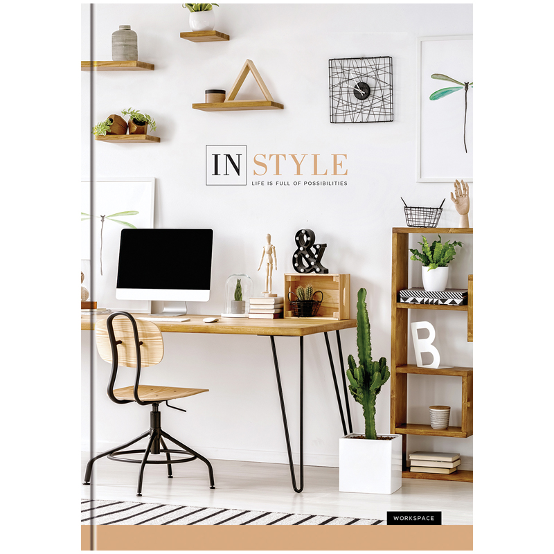 Бизнес-блокнот А4 80л. OfficeSpace "In style", 5-цветный блок, глянцевая ламинация