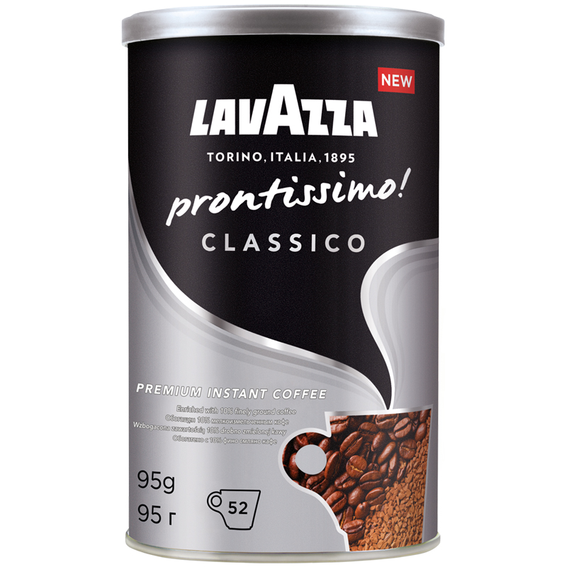 Кофе растворимый Lavazza "Prontissimo Classico", железная банка, 95г