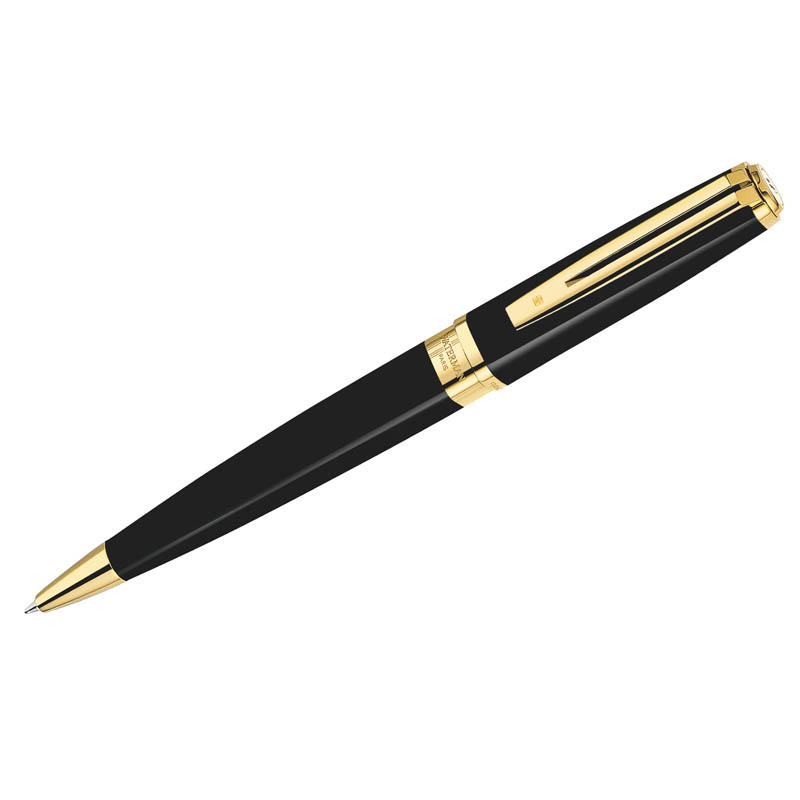 Ручка шариковая Waterman "Exception Slim Black Lacquer GT" синяя, 1,0мм, поворот., подар. уп.