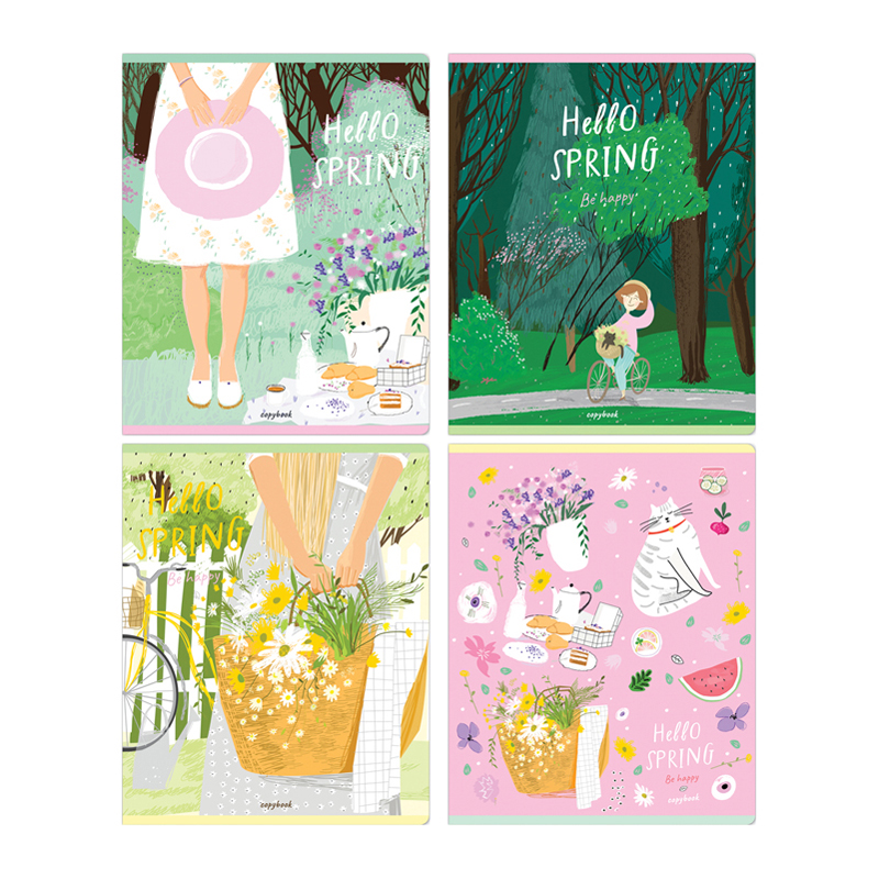 Тетрадь 48л., А5, клетка MESHU "Spring mood", глянцевая ламинация