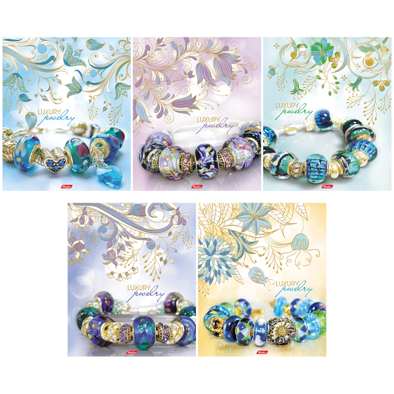 Тетрадь 96л., А5, клетка Hatber "Luxury Jewelry", матовая ламинация, 3D-фольга, 3D-лак