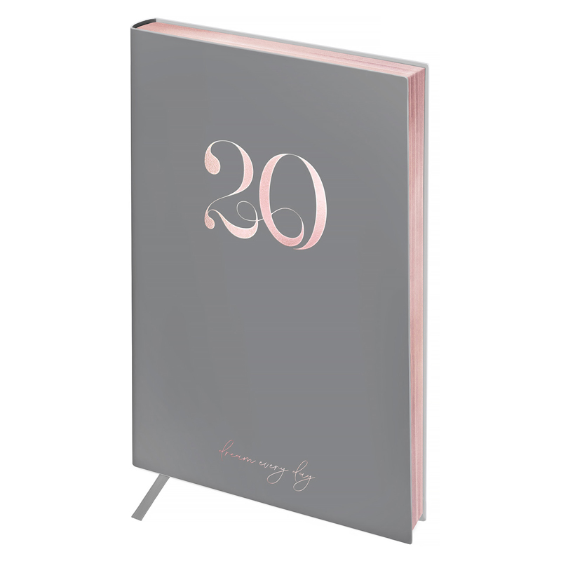 Ежедневник датир. 2020г., A5, 176л., кожзам, Greenwich Line "Vision. Powder pink", срез роз. фольга