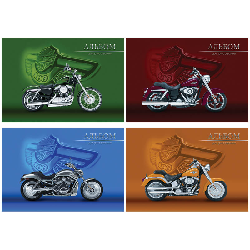 Альбом для рисования 40л. А4 на склейке "Moto Legend", выборочный уф-лак