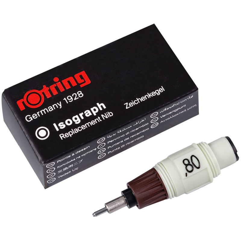 Пишущий элемент для изографа Rotring 0,8мм, картон. упаковка