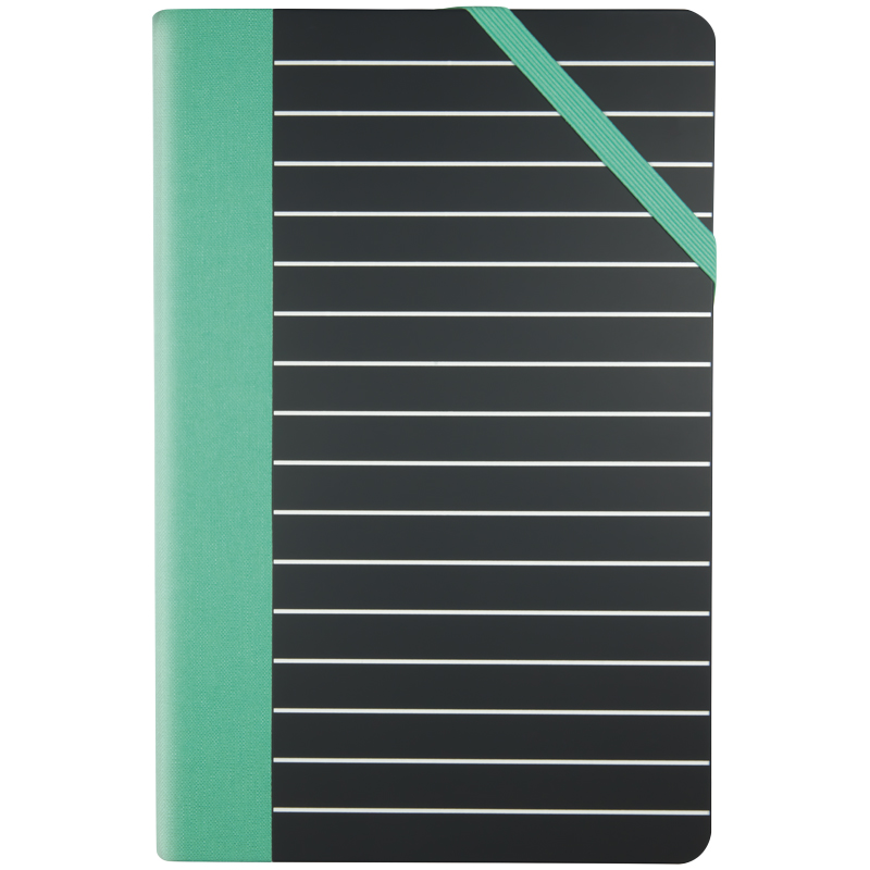 Ежедневник недатированный, A5, 104л., пластик, Milan "Stripes", черный