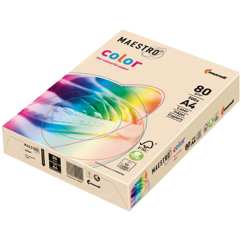 Бумага Maestro "Color pale" А4, 80г/м2, 500л. (жёлтый)