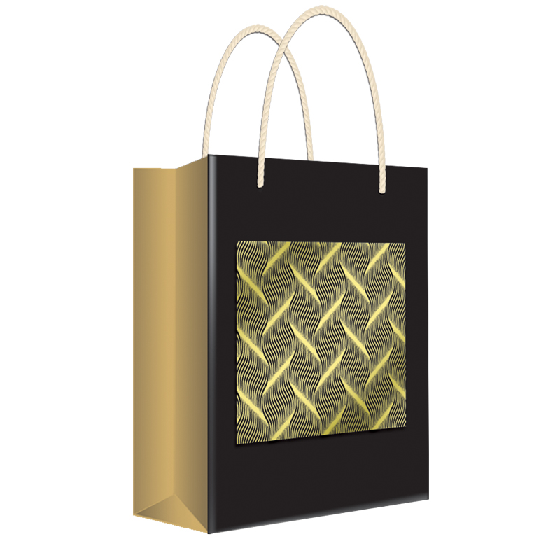 Пакет подарочный 22*31*10см Русский Дизайн "Modern Pattern", крафт, фольга