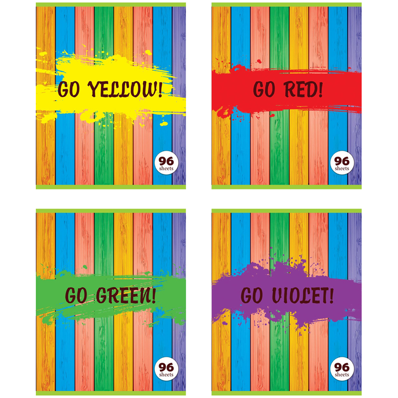 Тетрадь 96л. А5 клетка "Go color", матовая ламинация, выборочный уф-лак