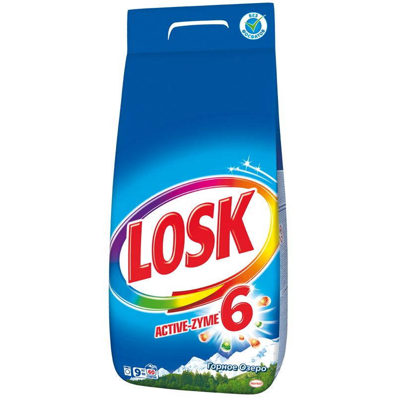 Порошок для машинной стирки Losk "Горное озеро", 9кг