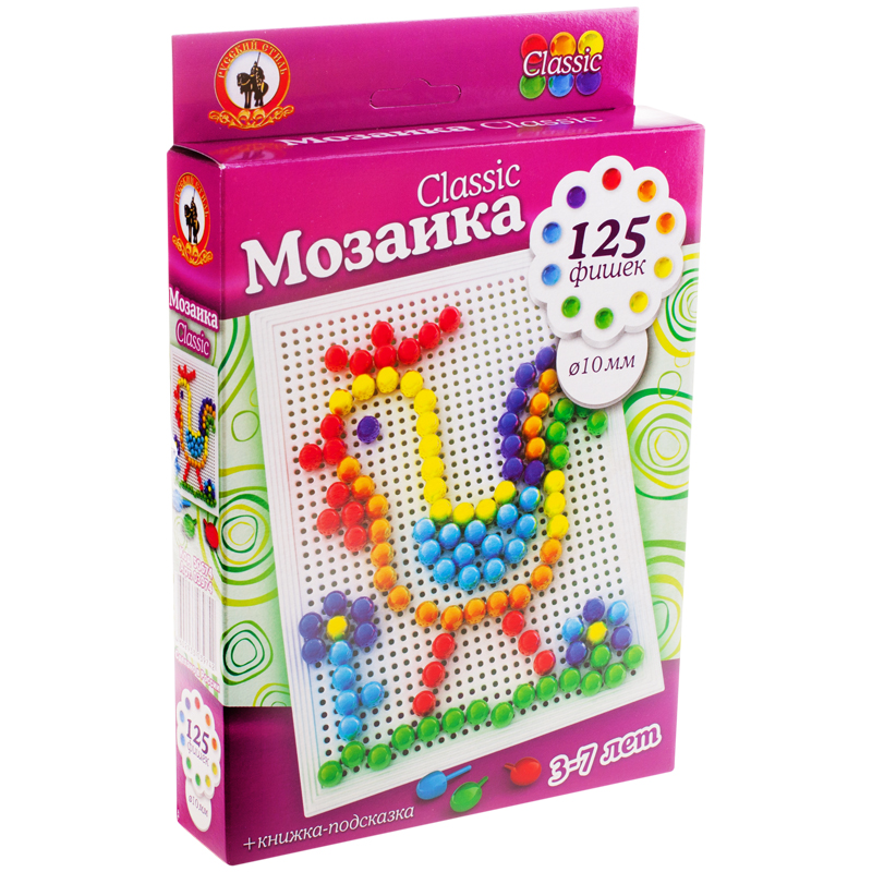 Мозаика Classic Русский стиль "Петушок" 125 эл., D10мм, малая плата, картон, европодвес